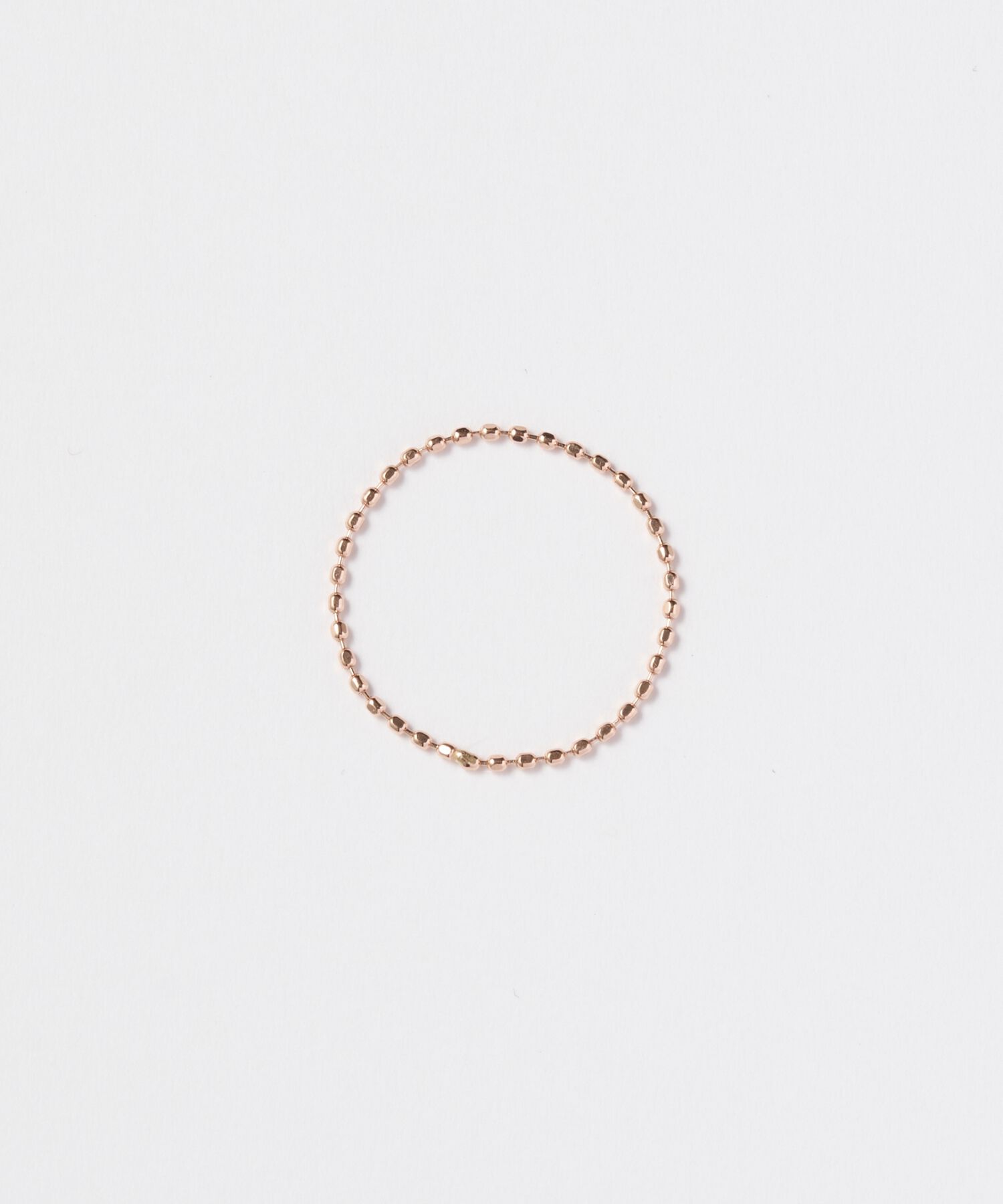 Phoebe「【K10】カットボールチェーンリング　ローズゴールド/BOXつき」|リング|