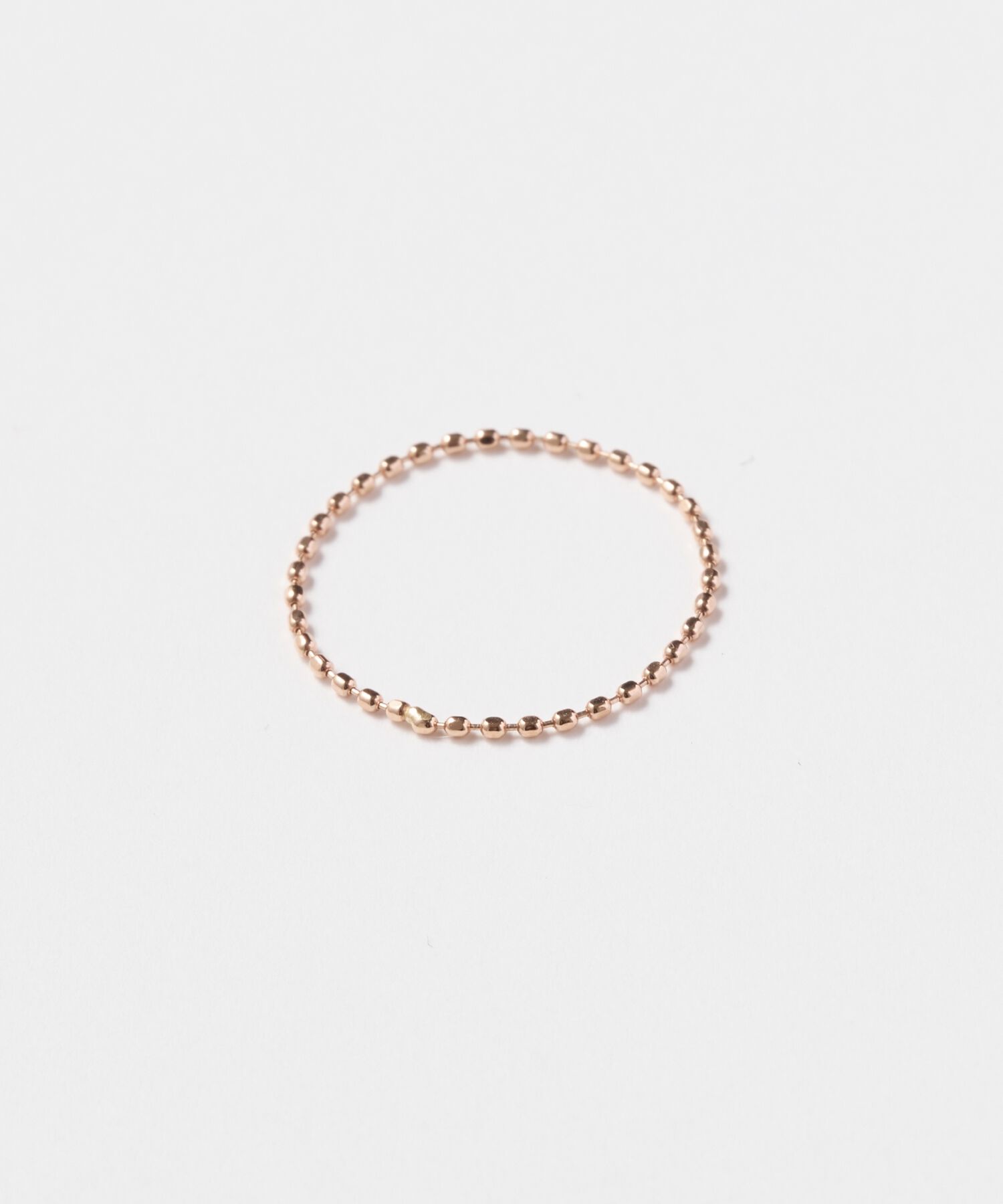 Phoebe「【K10】カットボールチェーンリング　ローズゴールド/BOXつき」|リング|