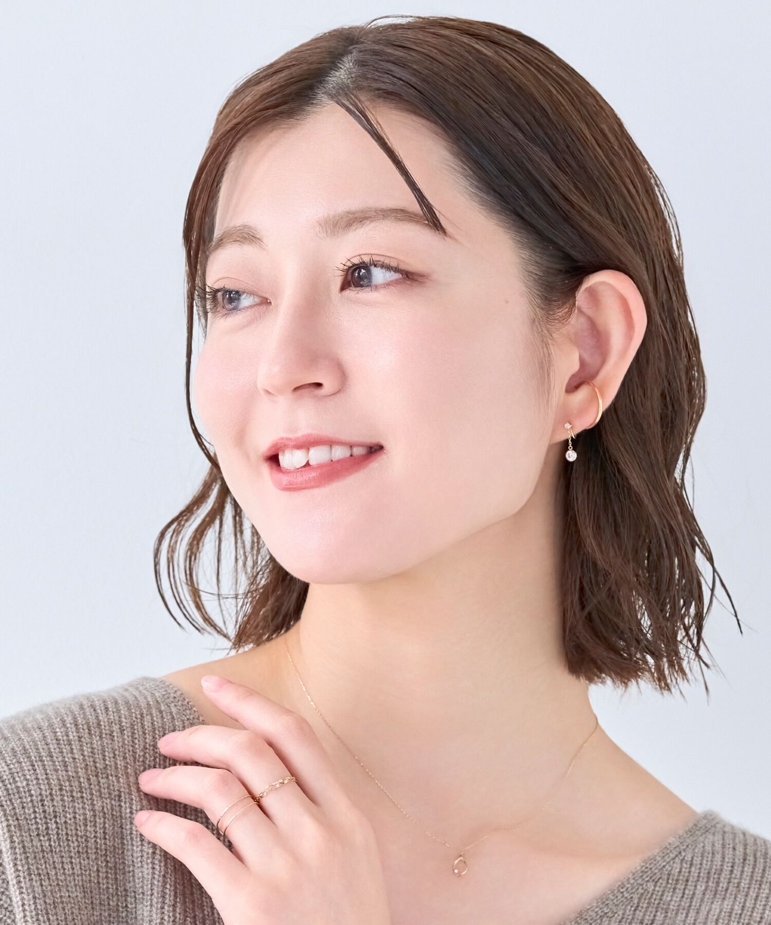 Phoebe「【K10】ティアーズビジューイヤリング　ゴールド/BOX付き」|イヤリング|