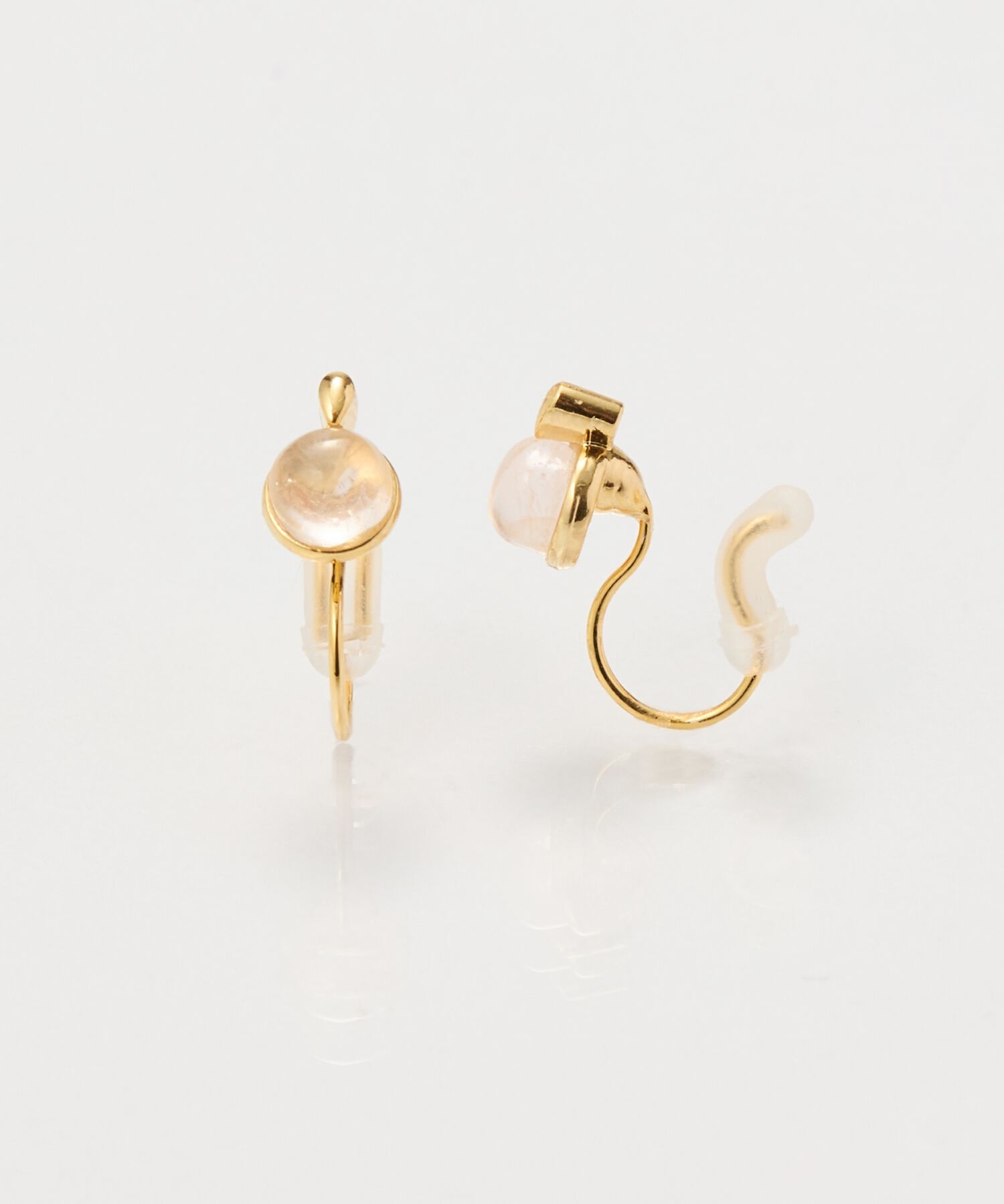 Phoebe「【痛くないシリーズ】パワーストーンライトフィットイヤリング　ローズクォーツ天然石」|イヤリング|