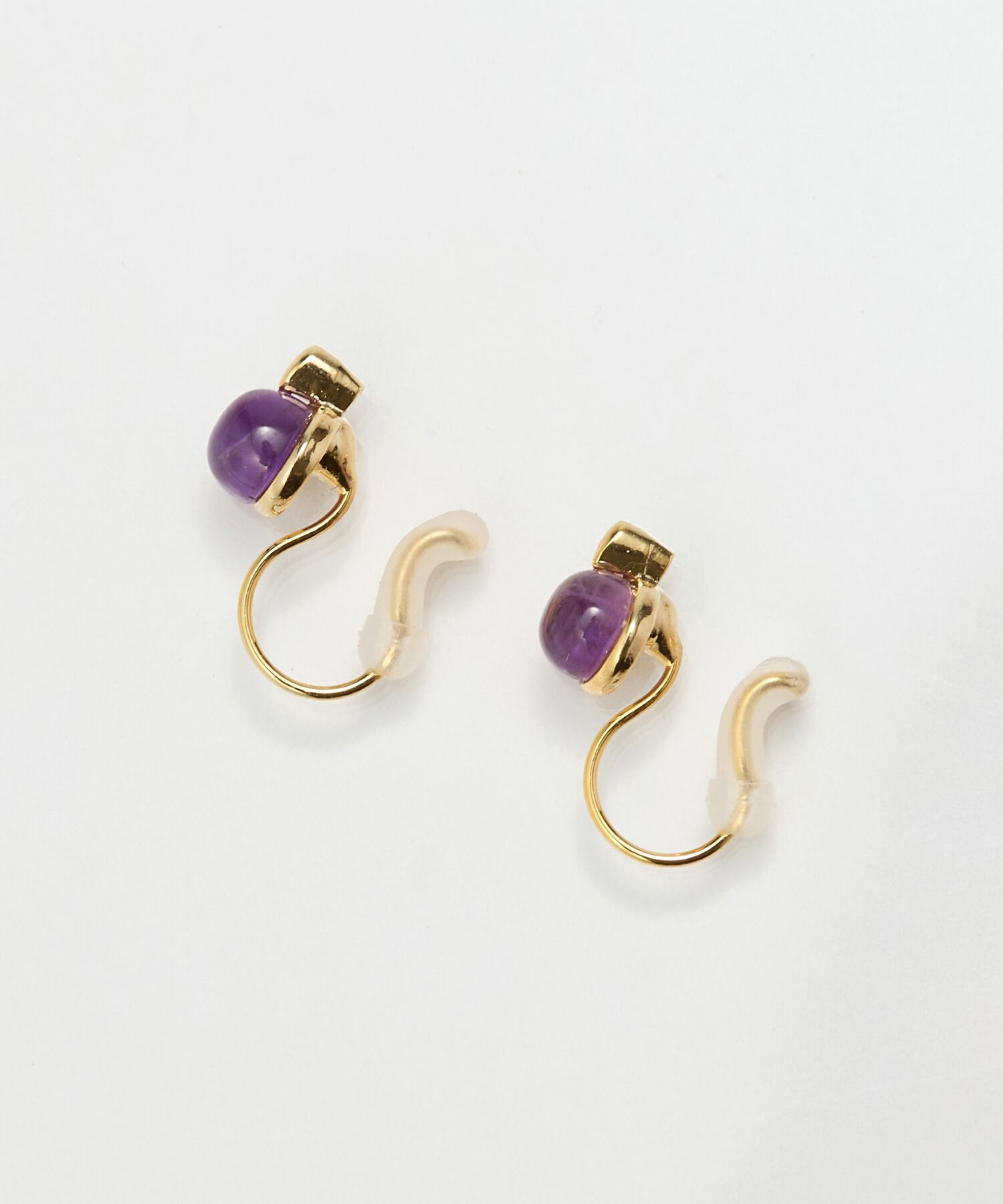 Phoebe「【痛くないシリーズ】パワーストーンライトフィットイヤリング　アメシスト/天然石」|イヤリング|