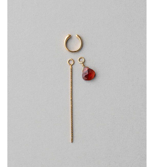 ete「イヤリング&イヤリングチャーム ナチュラルストーン/チェーン」|イヤリング|