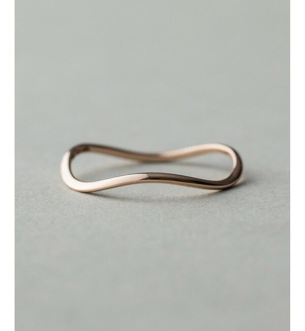 ete「K10 レイヤード ウェーヴ リング」|リング|ピンクゴールド