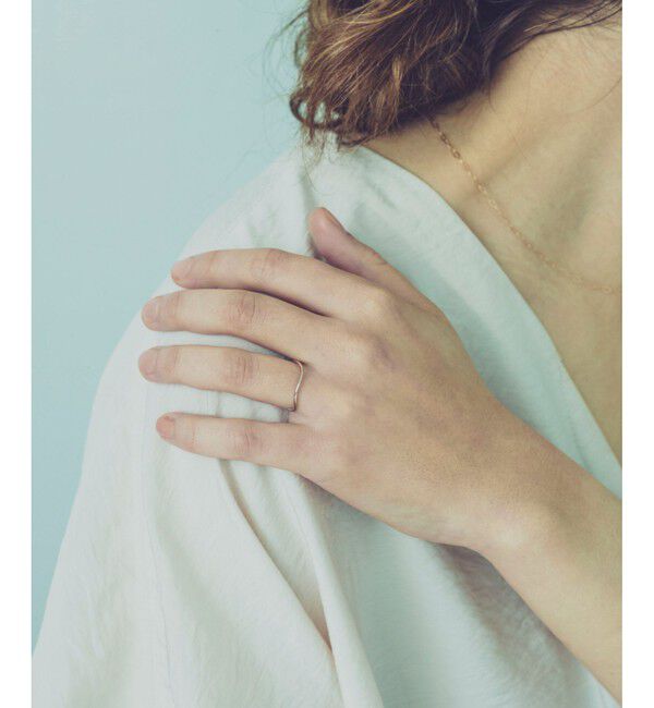 ete「K10 レイヤード ウェーヴ リング」|リング|