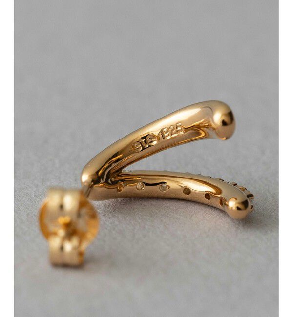 ete「ビジュー ダブルライン ピアス」|ピアス|