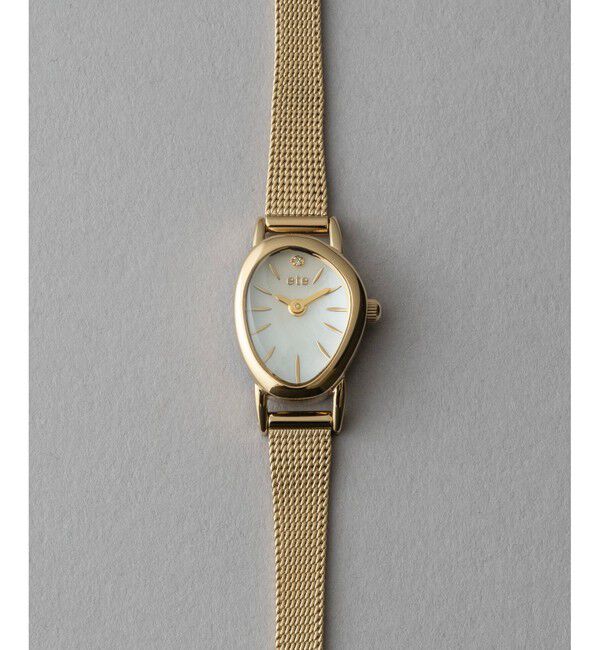 ete「ダイヤモンド ジェムフェイス メッシュベルト ウォッチ」|腕時計|イエローゴールド