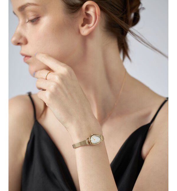 ete「ダイヤモンド ジェムフェイス メッシュベルト ウォッチ」|腕時計|