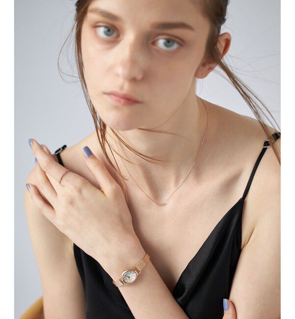 ete「ダイヤモンド ジェムフェイス メッシュベルト ウォッチ」|腕時計|