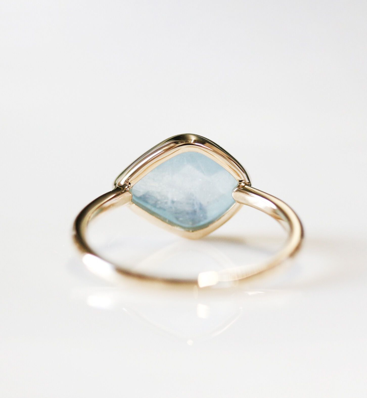  「ミルキーアクアマリン リング | K10YG」|リング|