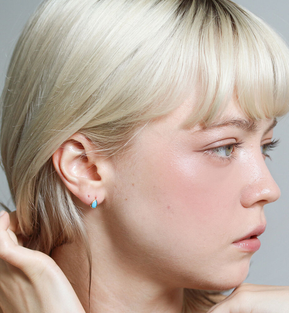  「ターコイズ ピアス | K18」|ピアス|