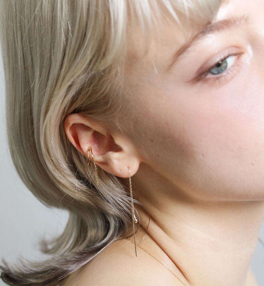  「ゴールド チェーン イヤーカフ | K10YG 【片耳用】」|イヤーカフ|