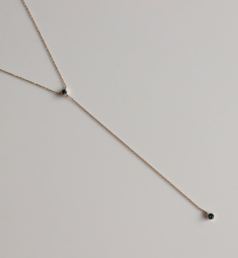  「ブルーダイヤモンド 0.1ct Y ネックレス | K10YG」|ネックレス|