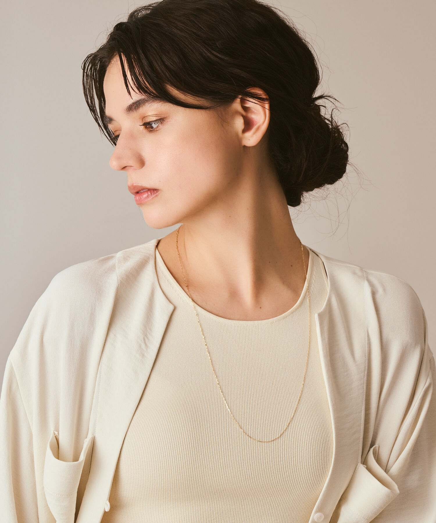 agete「K10ネックレスチェーン（70cm）」|ネックレス|