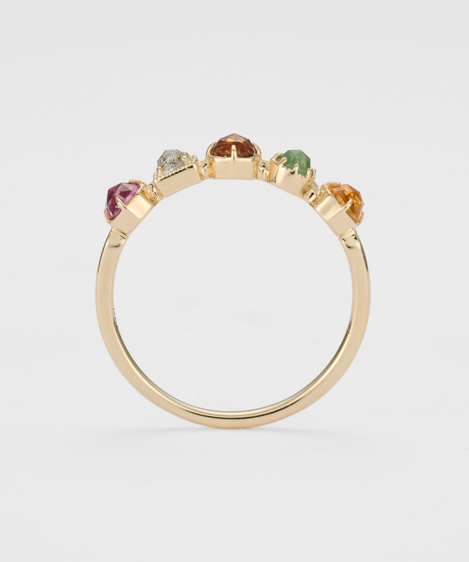 agete「K10マルチストーンリング」|リング|