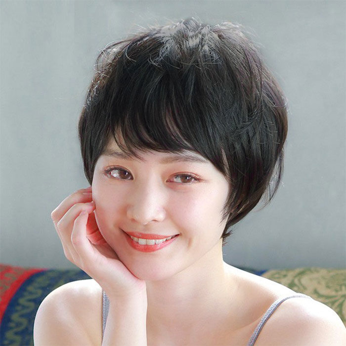 BACKYARD FAMILY「プリシラ ウィッグ 通販 ショート 帽子 フルウィッグ 耐熱 黒髪 可愛い 着脱簡単 女性 ボブ」|ヘアスタイリング|