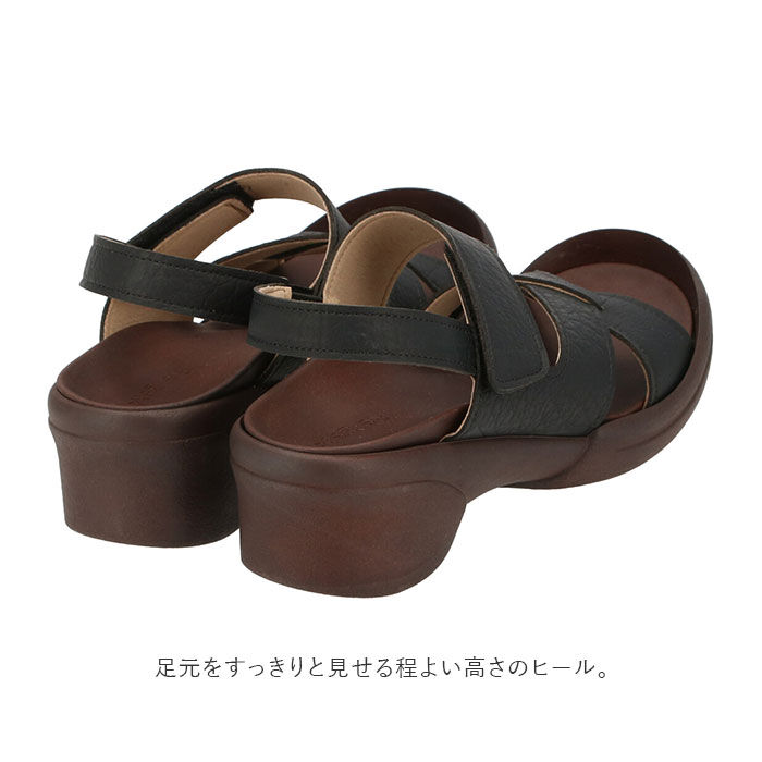 BACKYARD FAMILY「サンダル レディース 履きやすい 通販 歩きやすい おしゃれ ブラック 黒 幅広 甲高 ブランド」|サンダル|