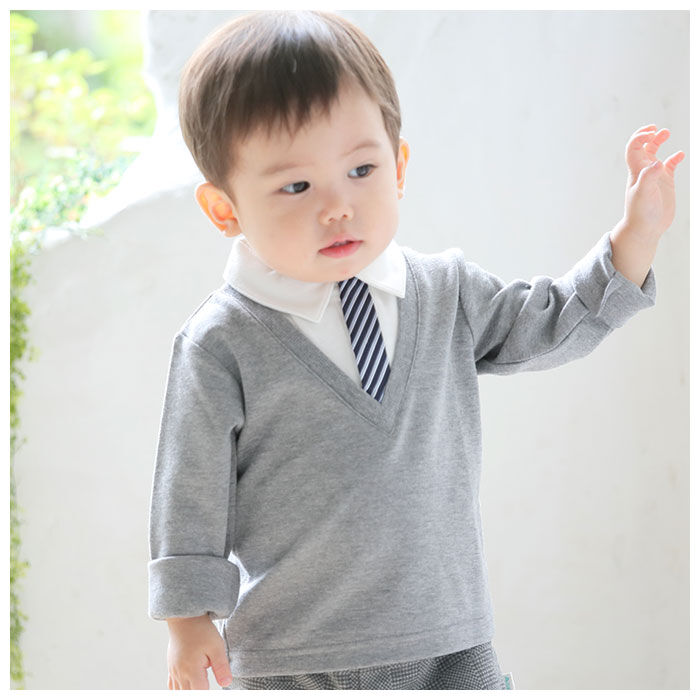 BACKYARD FAMILY「アエナック ベビー服 aenak 通販 フォーマル 男の子 パンツ セーター Vネックスーツ」|その他ベビーウェア|