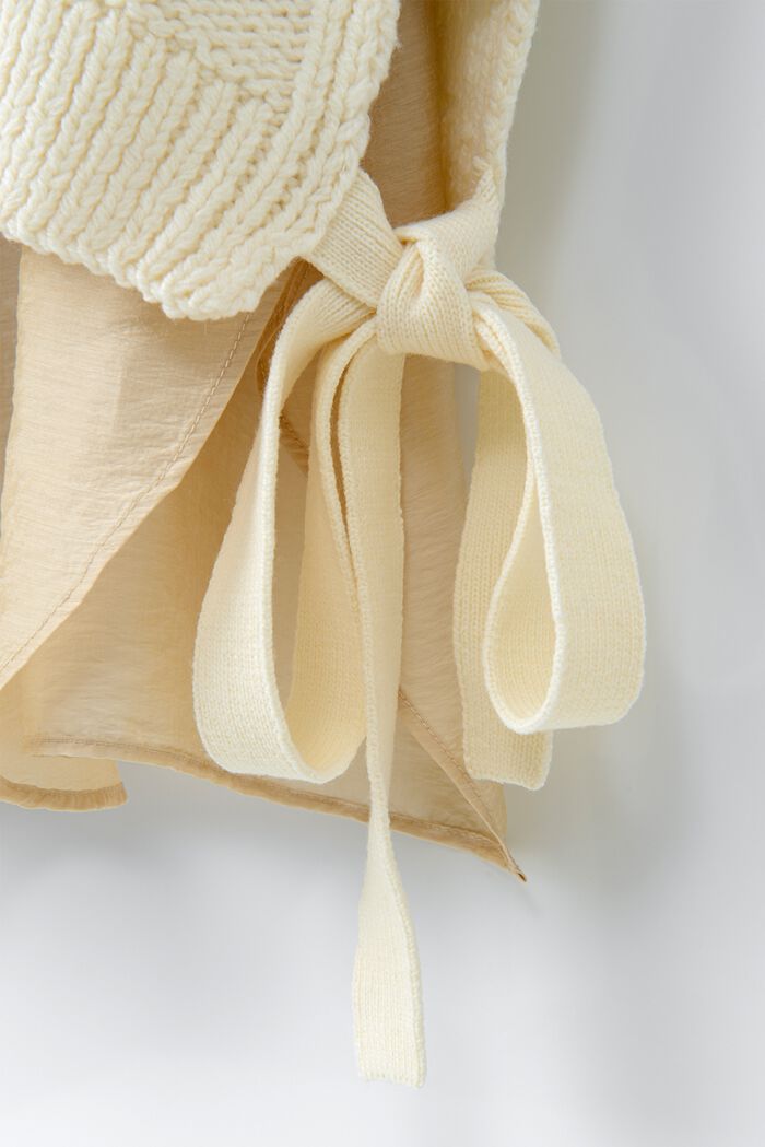 BACKYARD FAMILY「MIND 手編みニットベストセット 通販 ブラウス ニットベスト セット 長袖 シャツ」|シャツ・ブラウス|