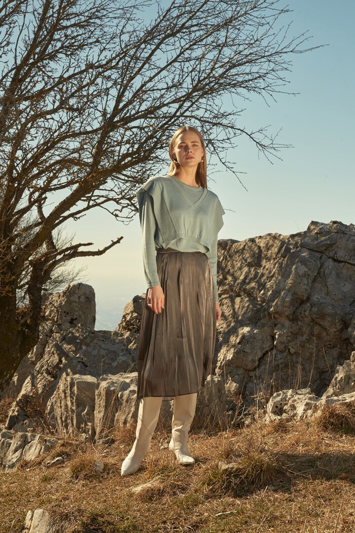 BACKYARD FAMILY「MIND シアープリーツスカート 通販 日本製 スカート プリーツスカート シアースカート」|スカート|