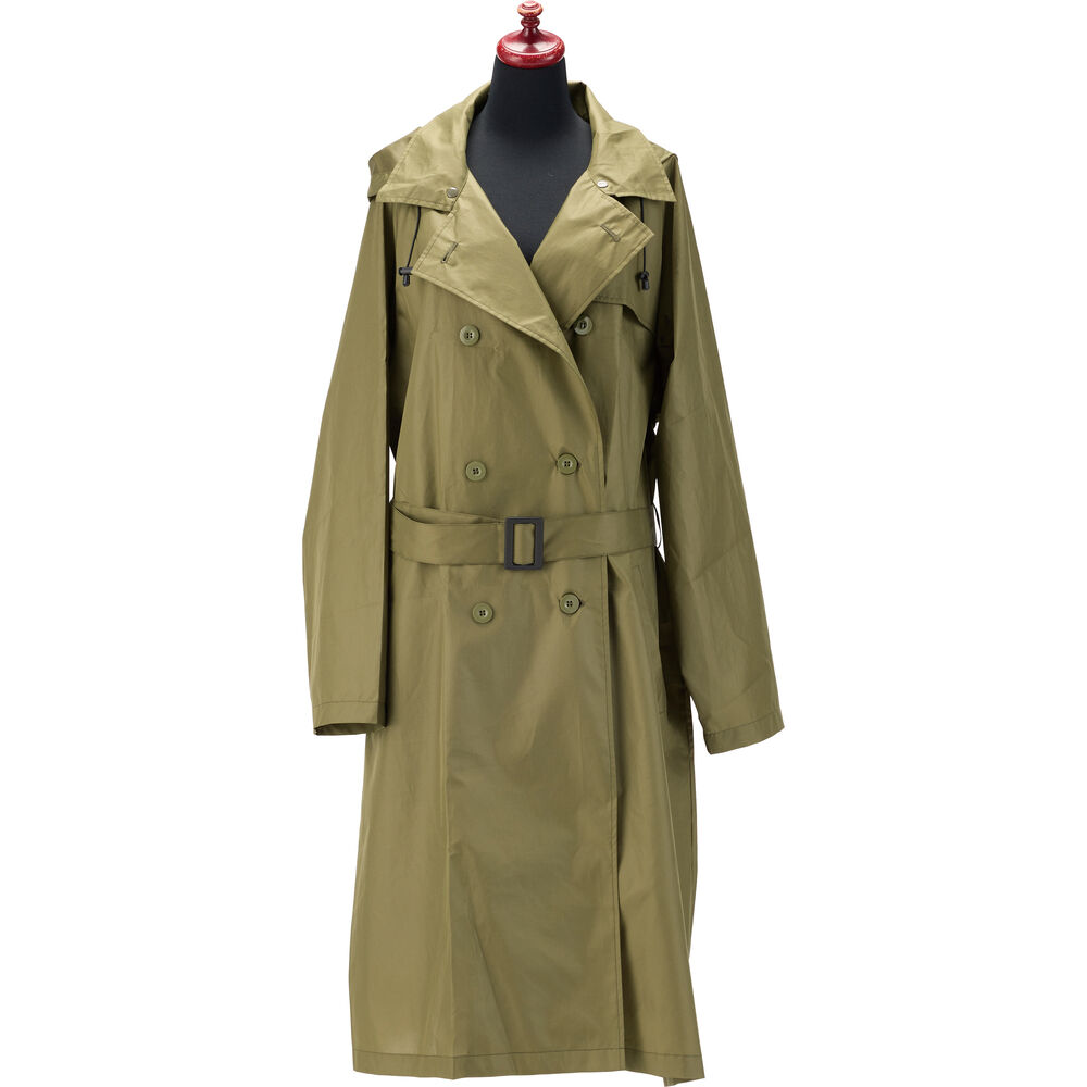 BACKYARD FAMILY「レインコート レディース ロング 通販 トレンチコート ロングコート コート アウター 通勤 春」|レインコート|グリーン1