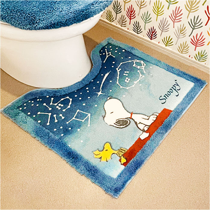 BACKYARD FAMILY「スヌーピー トイレマット 通販 星空スヌーピー キャラクター グッズ 60&times; 60cm トイレ」|トイレタリー・ランドリーグッズ|