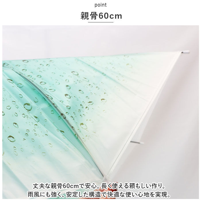 BACKYARD FAMILY「傘 レディース 透明 通販 60cm ビニール傘おしゃれ 雨傘 長傘 ワンタッチ傘 ジャンプ傘」|傘|