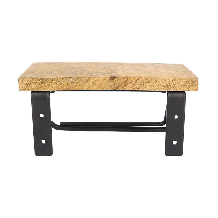 BACKYARD FAMILY「トイレットペーパーホルダー おしゃれ 通販 シングル アイアン 木製 ホルダー シェルフ型」|トイレタリー・ランドリーグッズ|