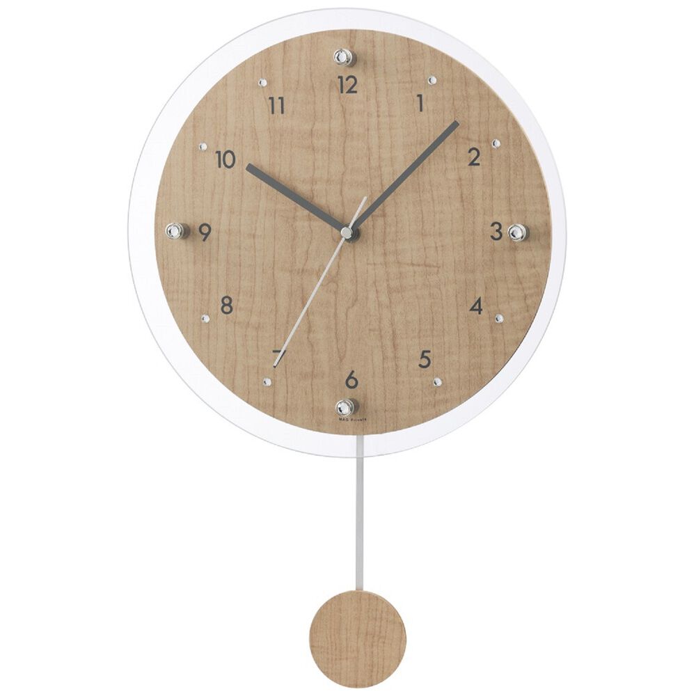 BACKYARD FAMILY「電波時計 壁掛け 振り子 通販 掛け時計 掛時計 壁時計 かけ時計 壁掛け時計 振り子時計」|クロック・置時計|ブラウン1