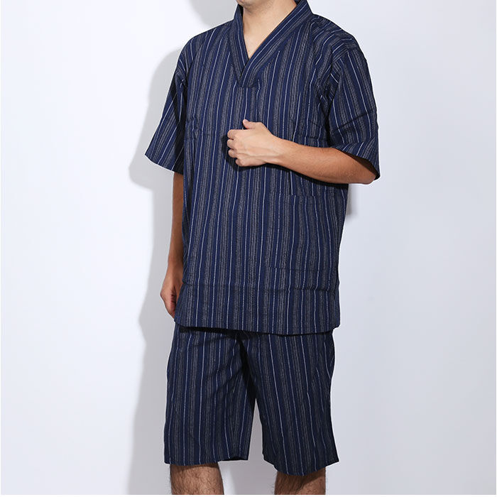 BACKYARD FAMILY「甚平 メンズ 通販 そのまま寝られる被る甚平2着組 じんべえ 2着セット パジャマ 夏 部屋着」|ルームウェア|