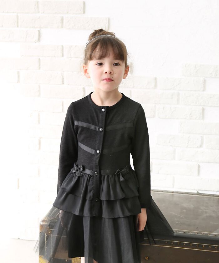 BACKYARD FAMILY「キッズ カーディガン 女の子 通販 カーデガン 10005306 秋 冬 春 秋冬 黒 ブラック」|その他|