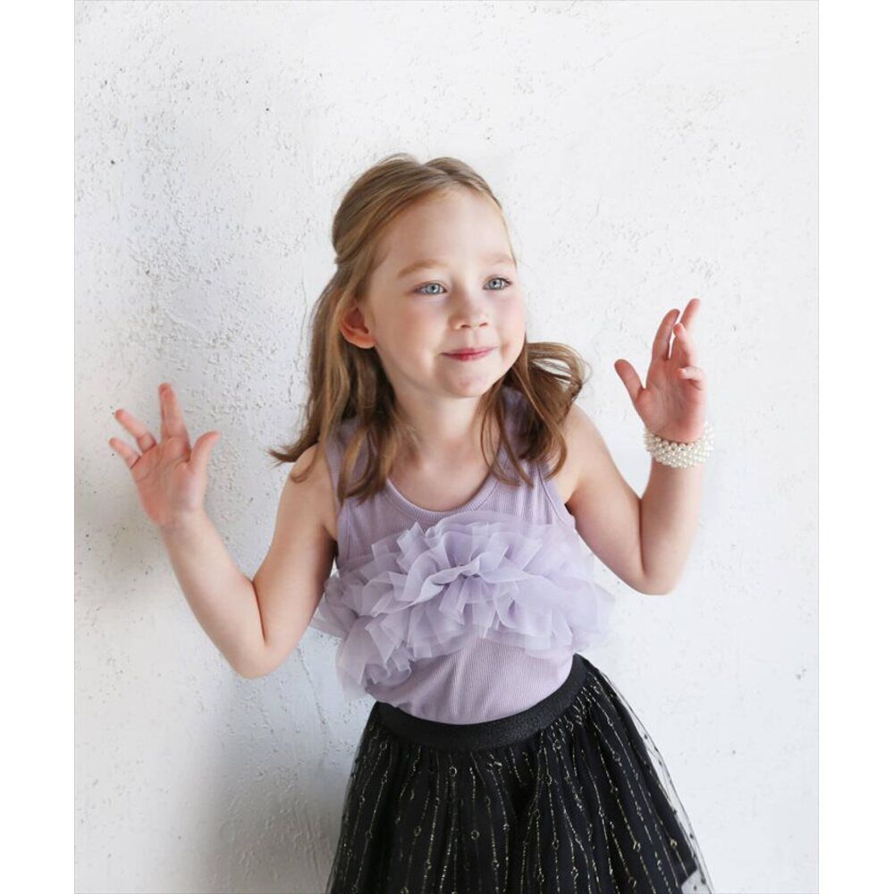 BACKYARD FAMILY「キッズ タンクトップ 女の子 通販 ノースリーブ 73012401 リブタンクトップ カットソー」|その他|パープル1