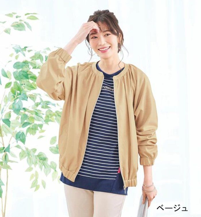 BACKYARD FAMILY「ブルゾン ノーカラー レディ－ス 通販 羽織 羽織り 上着 ジャケット ジャンバー」|その他|