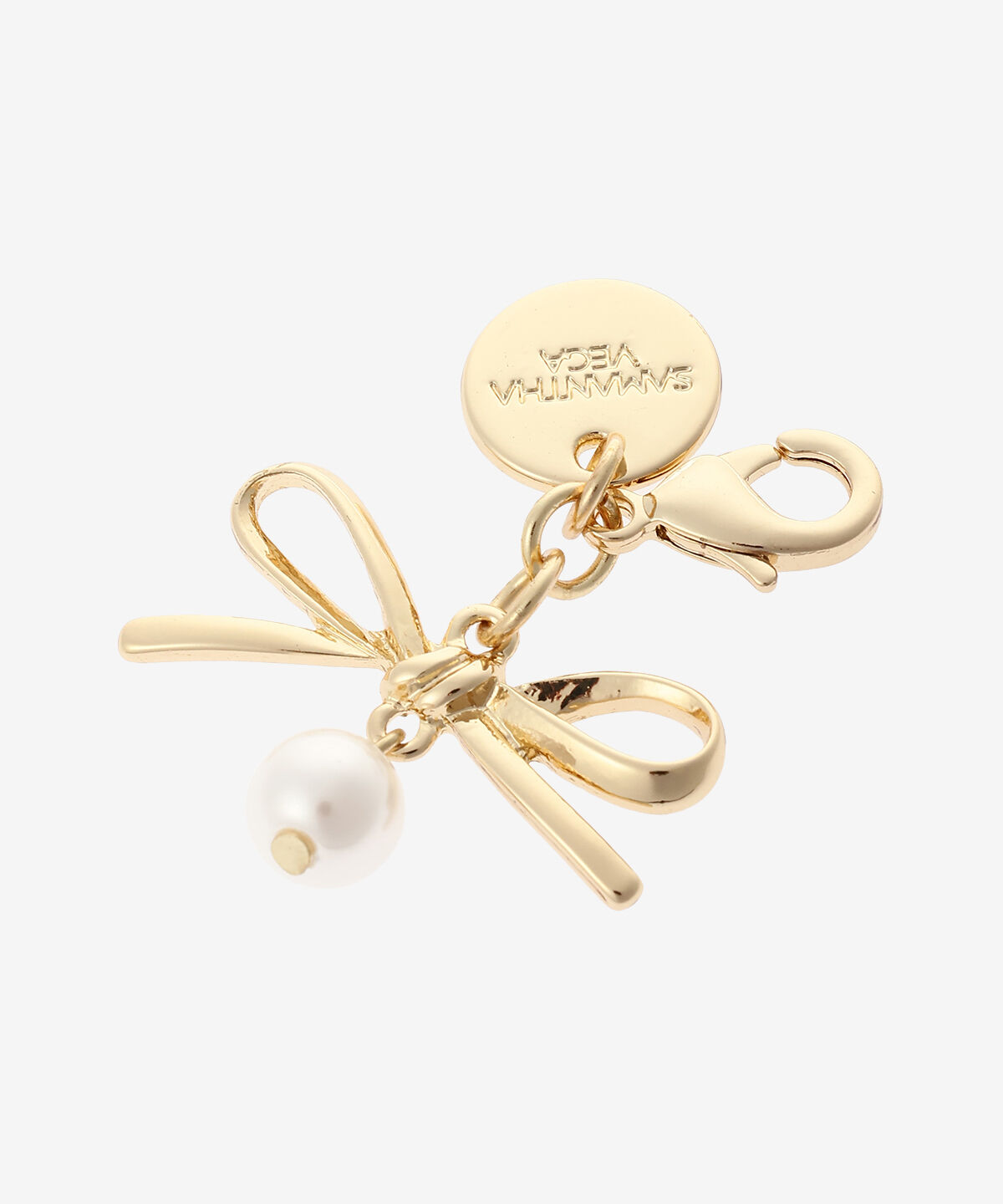 Samantha Vega「フリルリボンチェックファスナーチャーム」|チャーム・キーホルダー|ホワイト