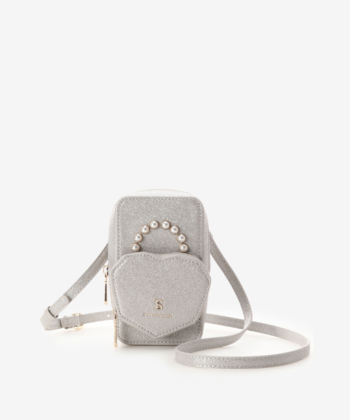 Samantha Vega「ハートパールスマホショルダーバッグ」|ショルダー・メッセンジャー|シルバー