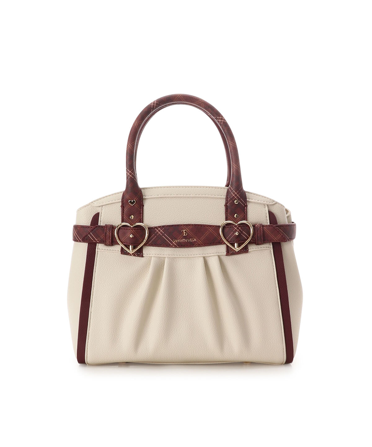 Samantha Vega「チェックハートベルトハンドバッグ」|ハンドバッグ|オフホワイト