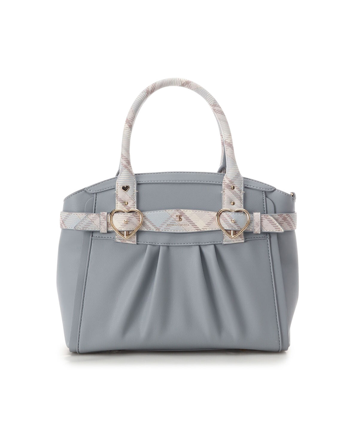 Samantha Vega「チェックハートベルトハンドバッグ」|ハンドバッグ|ライトブルー