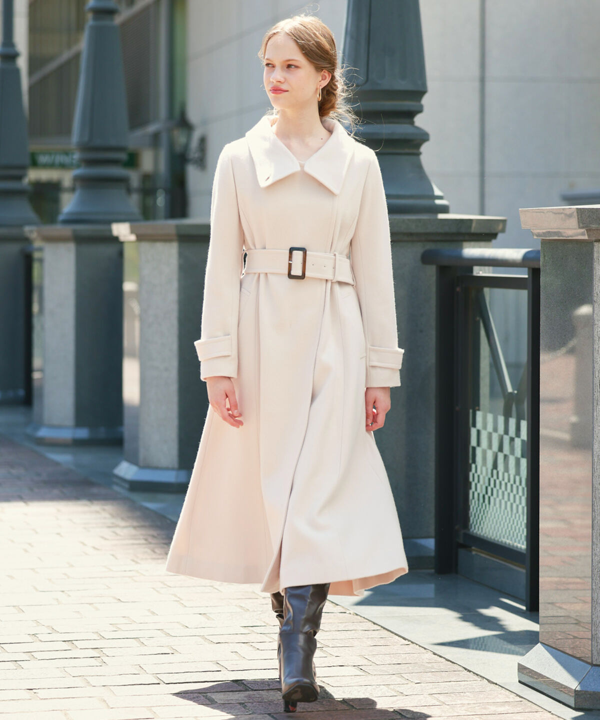 アンドクチュール「ウールビーバースタンドカラーコート」|ステンカラーコート|