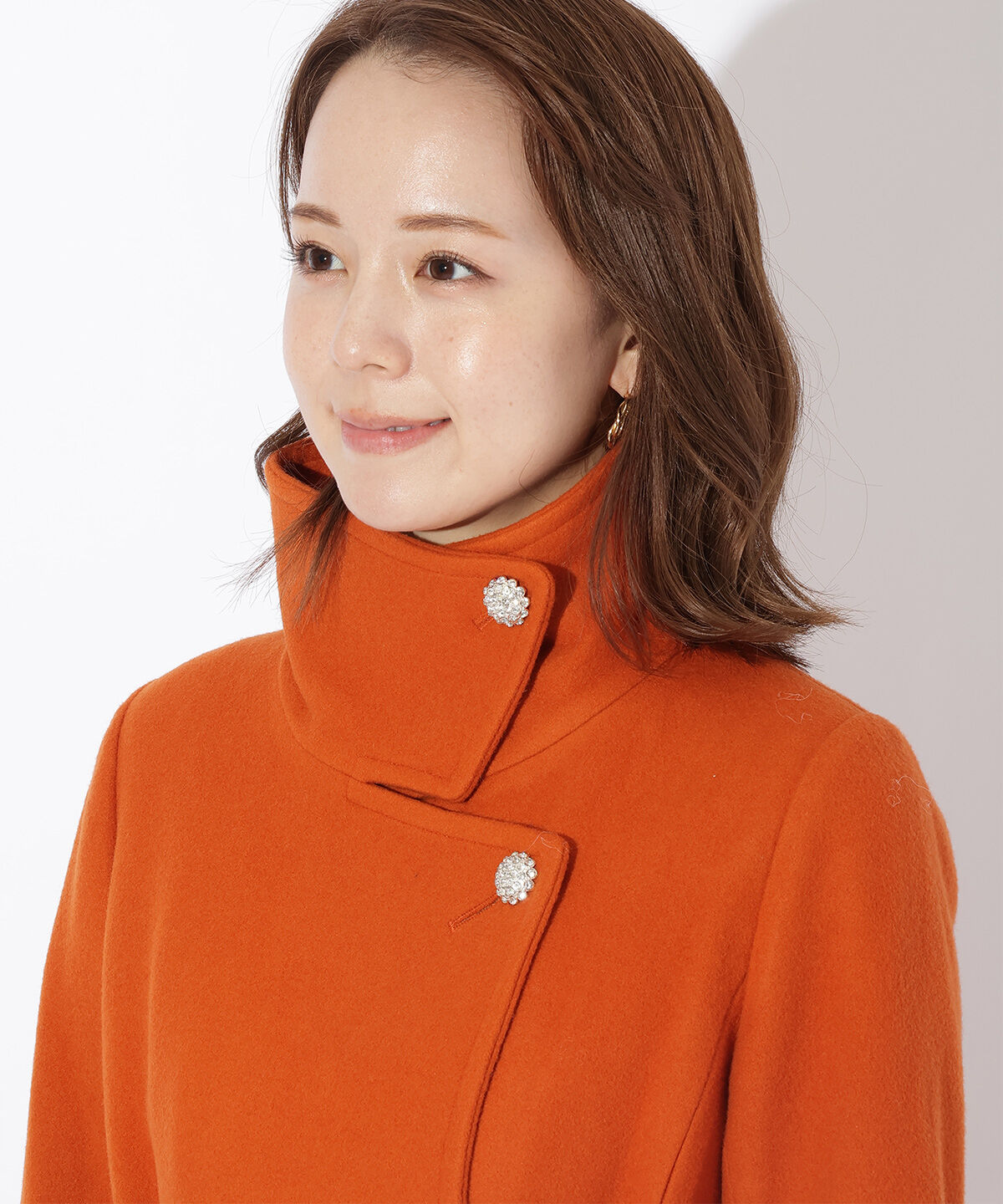 アンドクチュール「ウールビーバースタンドカラーコート」|ステンカラーコート|