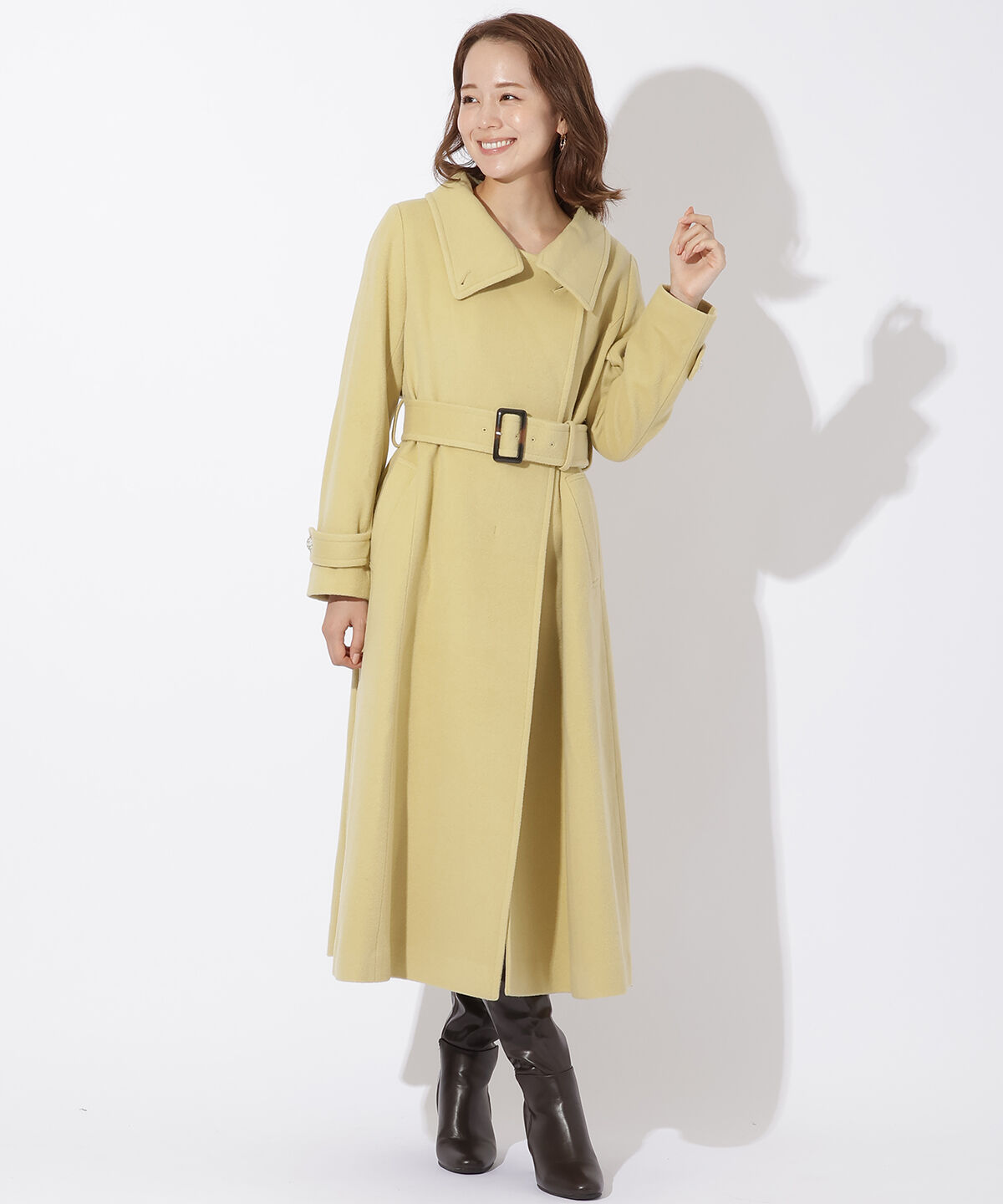 アンドクチュール「ウールビーバースタンドカラーコート」|ステンカラーコート|