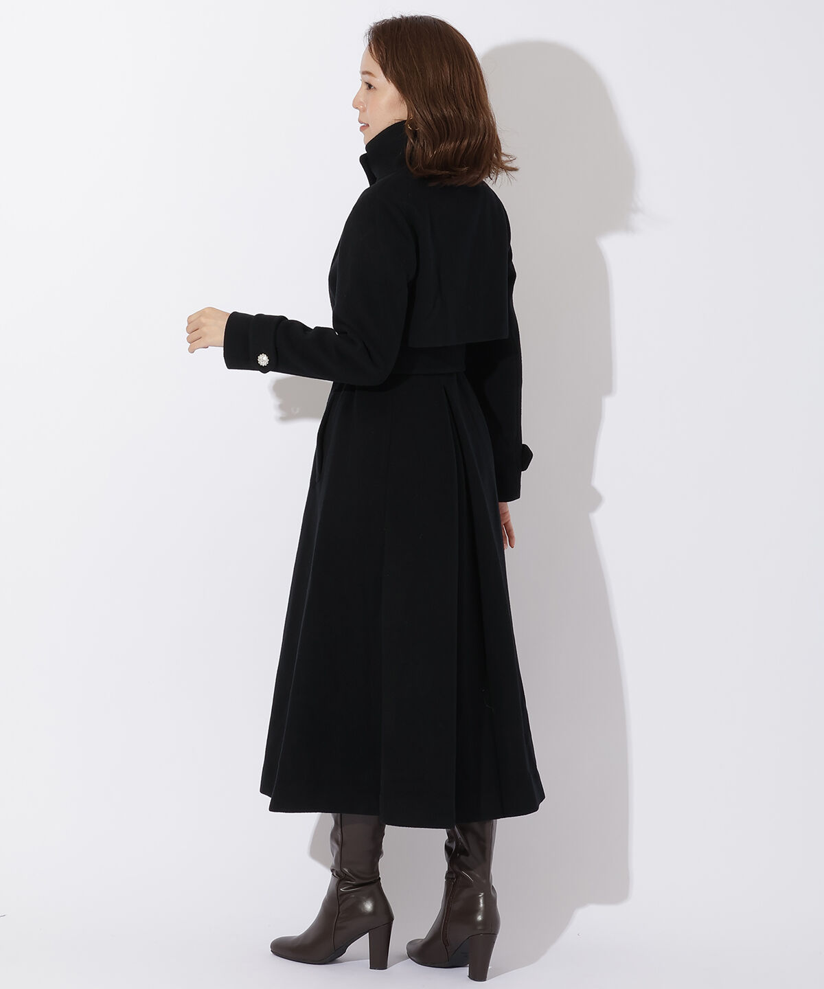 アンドクチュール「ウールビーバースタンドカラーコート」|ステンカラーコート|