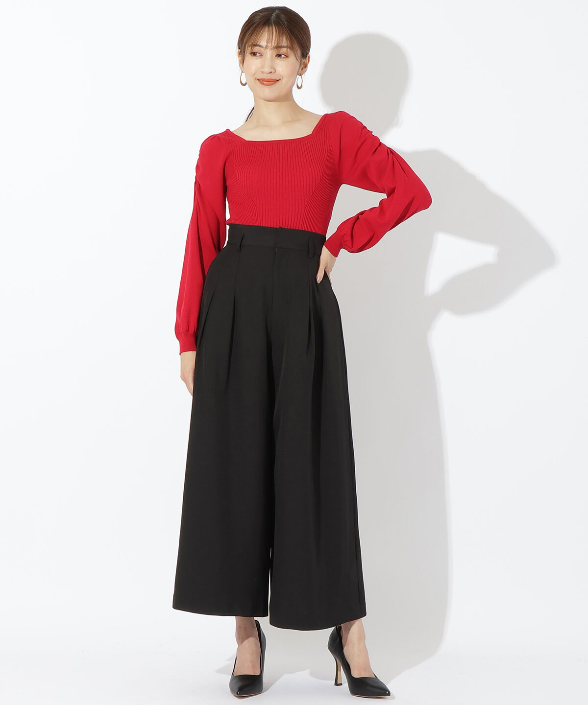 アンドクチュール「スーパーワイドパンツ」|その他|ブラック