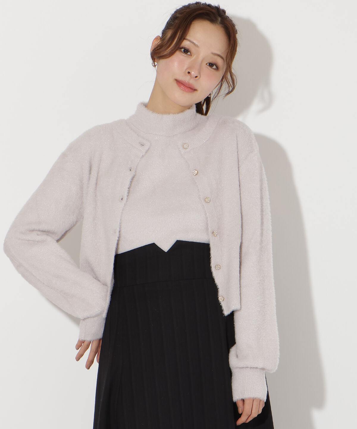 アンドクチュール「フェザーニットアンサンブル」|カーディガン|