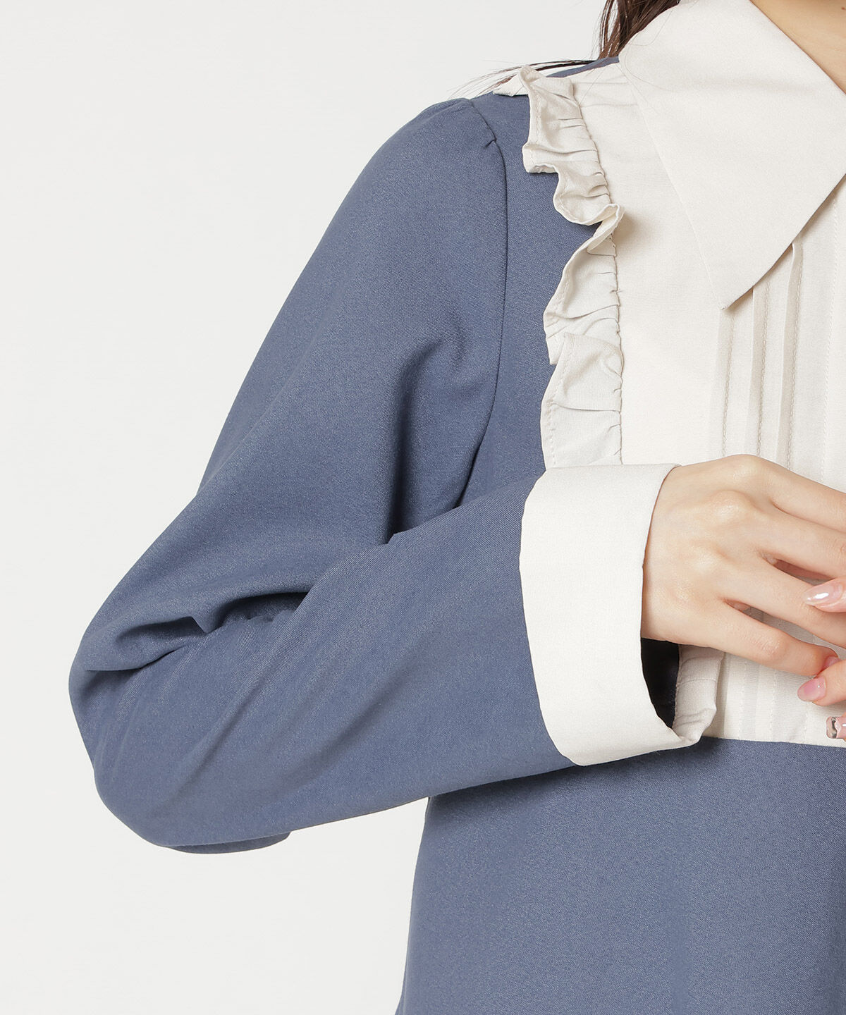 REDYAZEL「バイカラーシャツミニワンピース」|ワンピース|