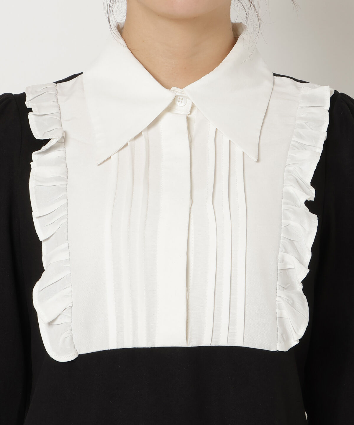 REDYAZEL「バイカラーシャツミニワンピース」|ワンピース|