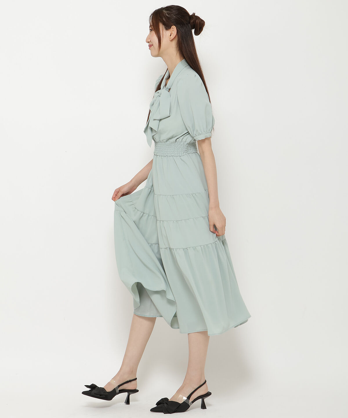 REDYAZEL「リボンタイティアードワンピース」|ワンピース|