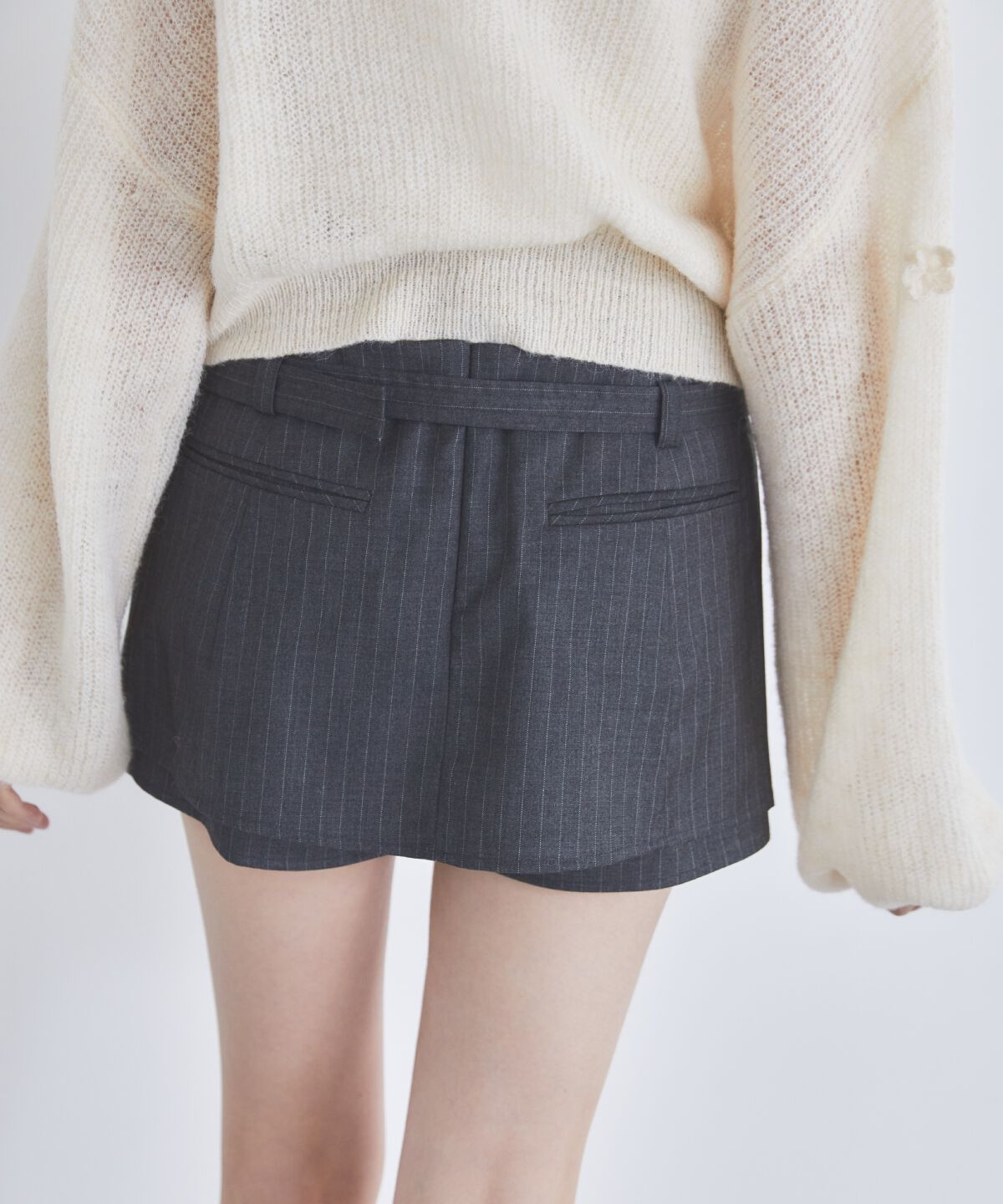 REDYAZEL「レイヤードデザインベルティッドショートパンツ」|キュロット|