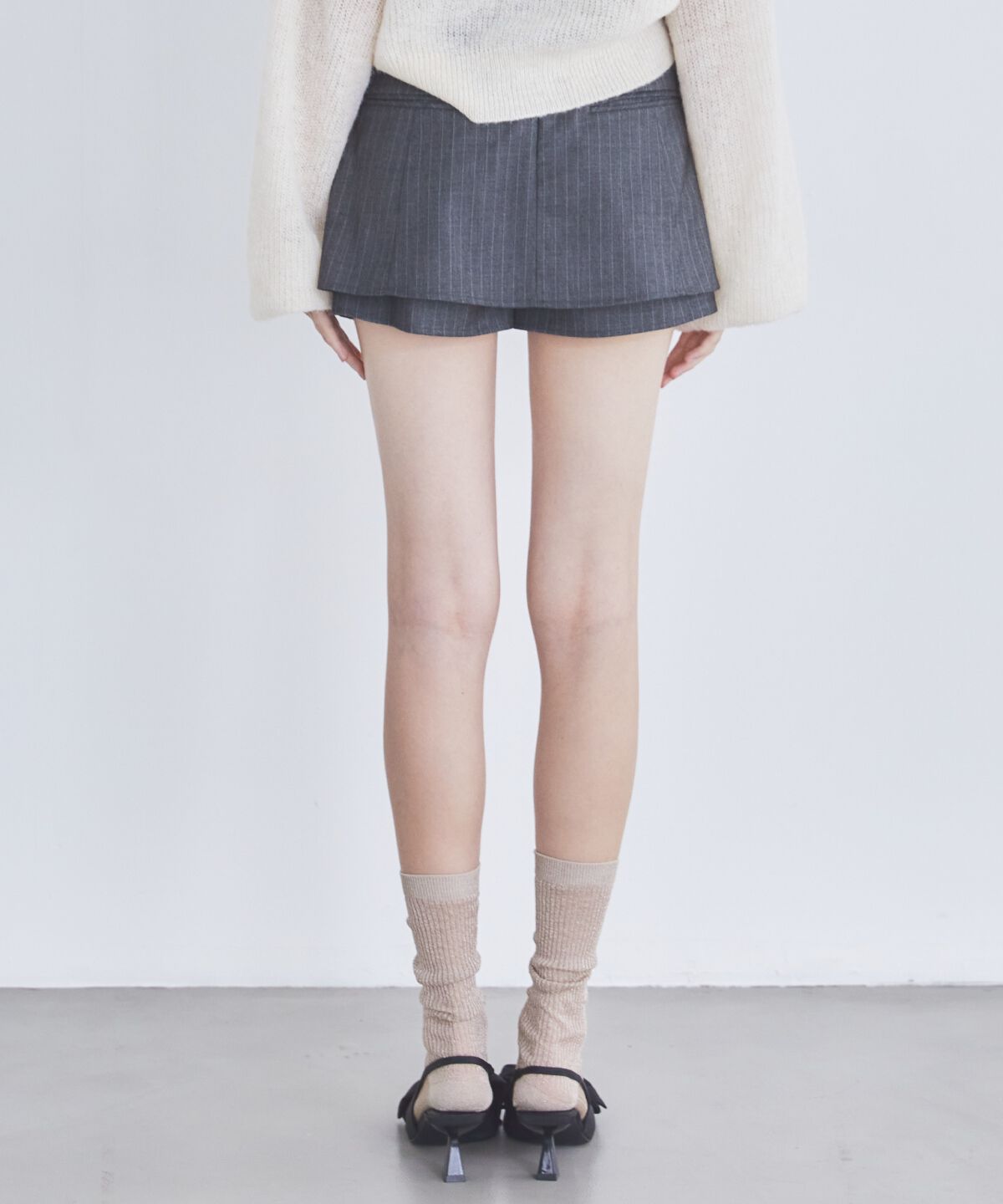 REDYAZEL「レイヤードデザインベルティッドショートパンツ」|キュロット|