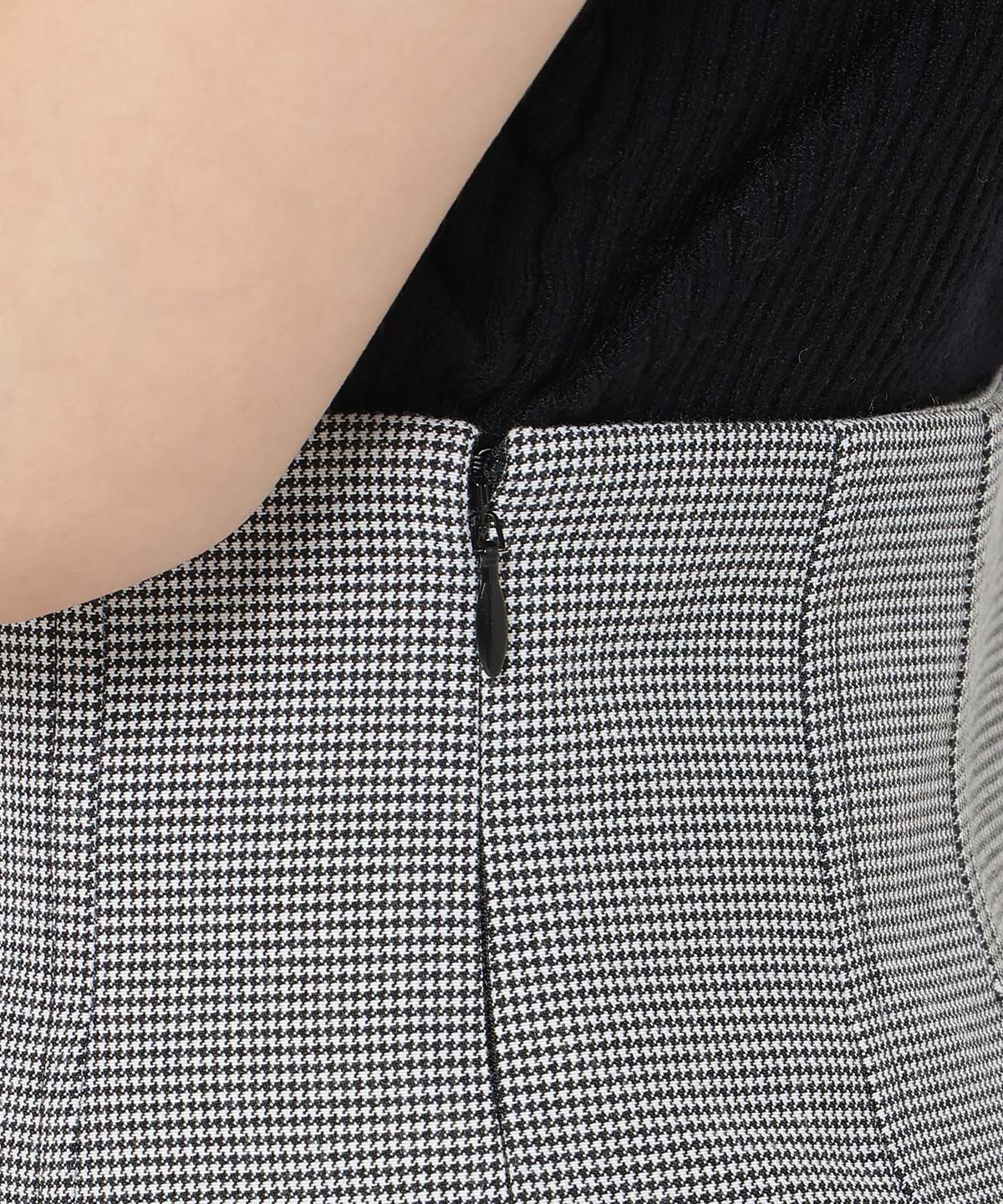 REDYAZEL「ハイウエストタックチェックミニスカート」|フレア|