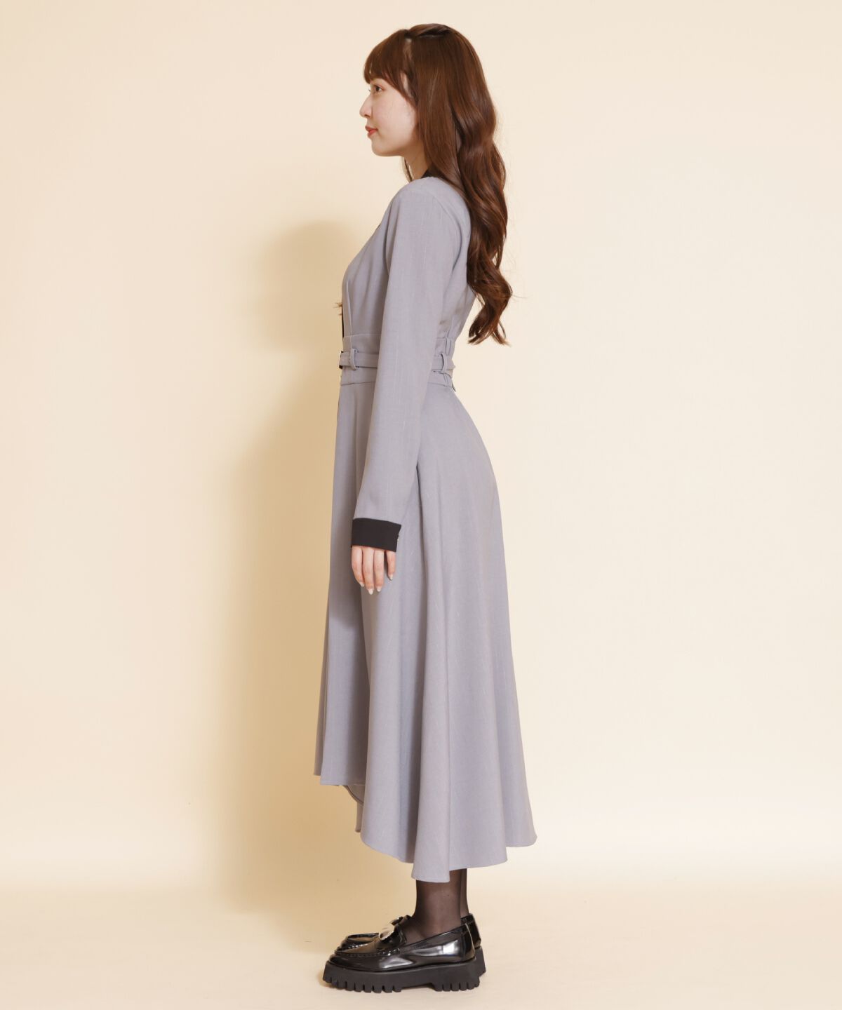 REDYAZEL「バイカラーフレアシャツワンピース」|ワンピース|