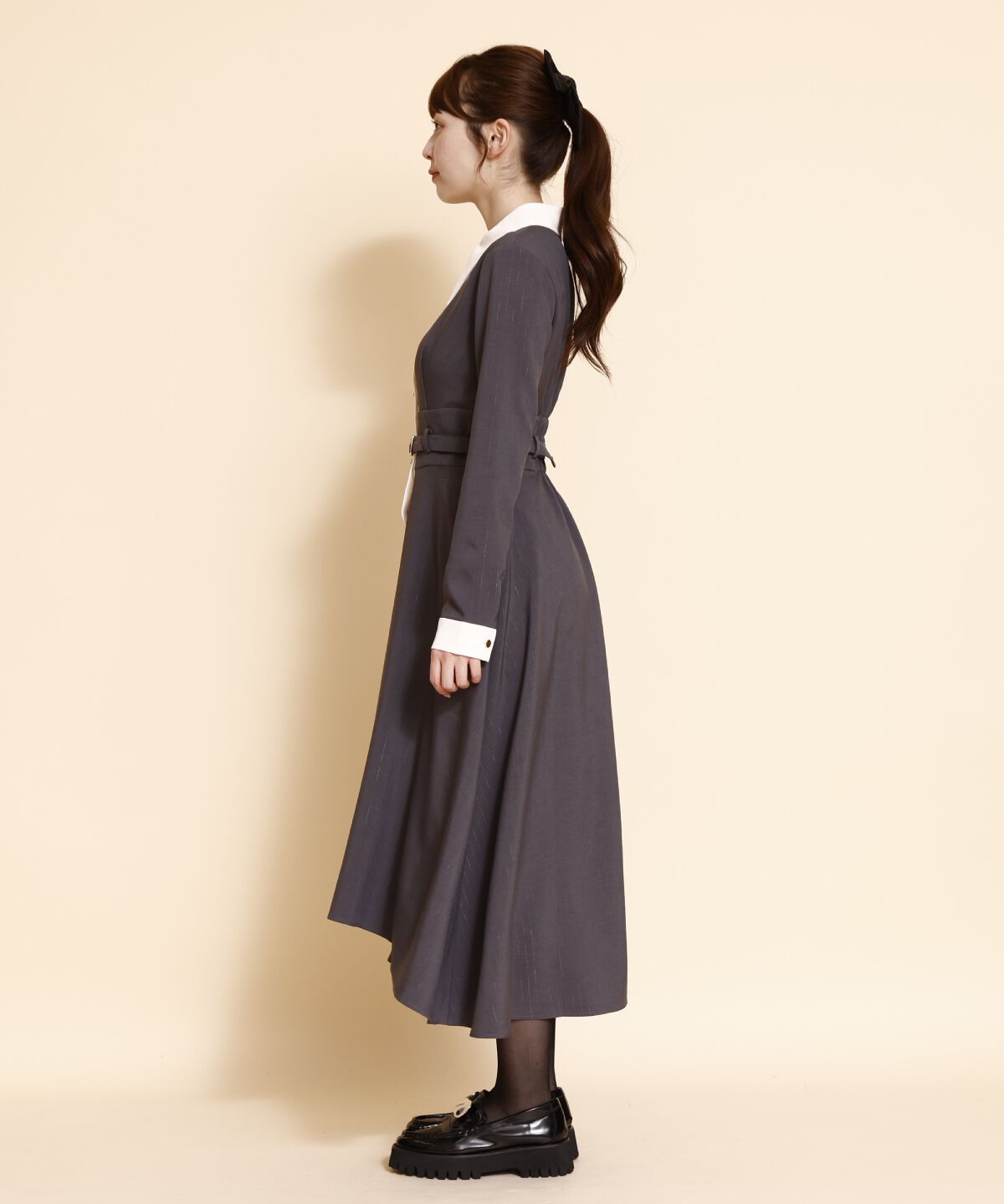 REDYAZEL「バイカラーフレアシャツワンピース」|ワンピース|